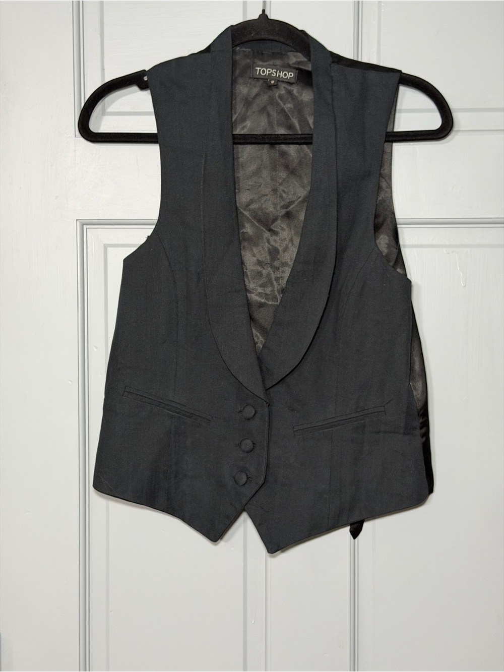 Topshop Black Shawl-Collar Tailored Vest